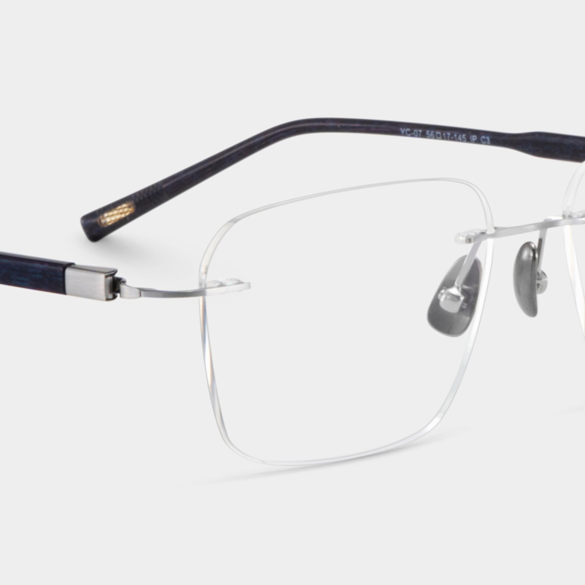Claire Rectangle Silver Frame Eyeglasses for Man| ZEELOOL6