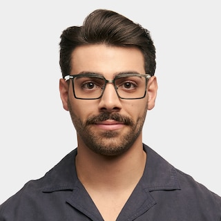 Sharma Rectangle Black Glasses0