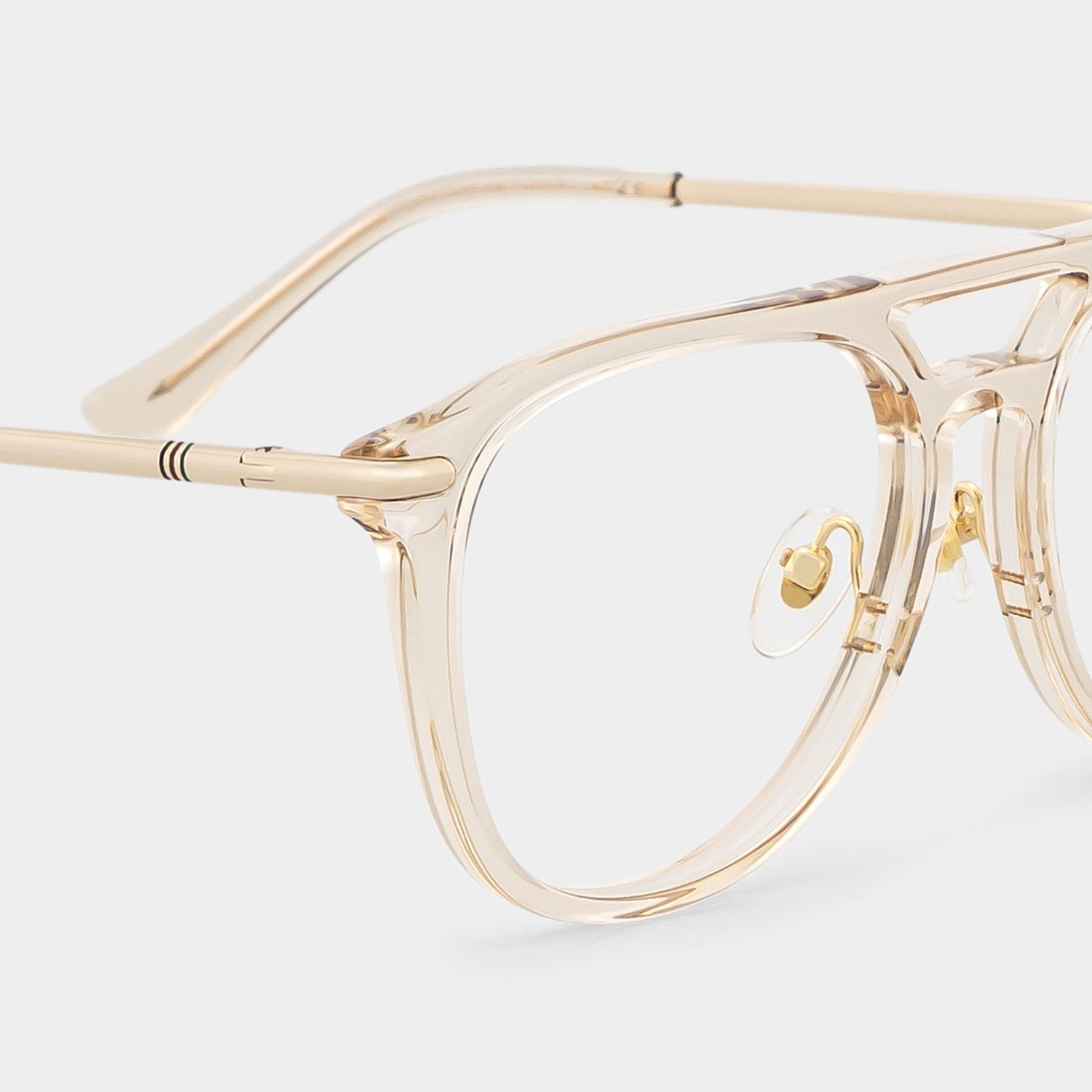 Isabelle Beige Aviator Glasses Frame | Soft Athleisure5