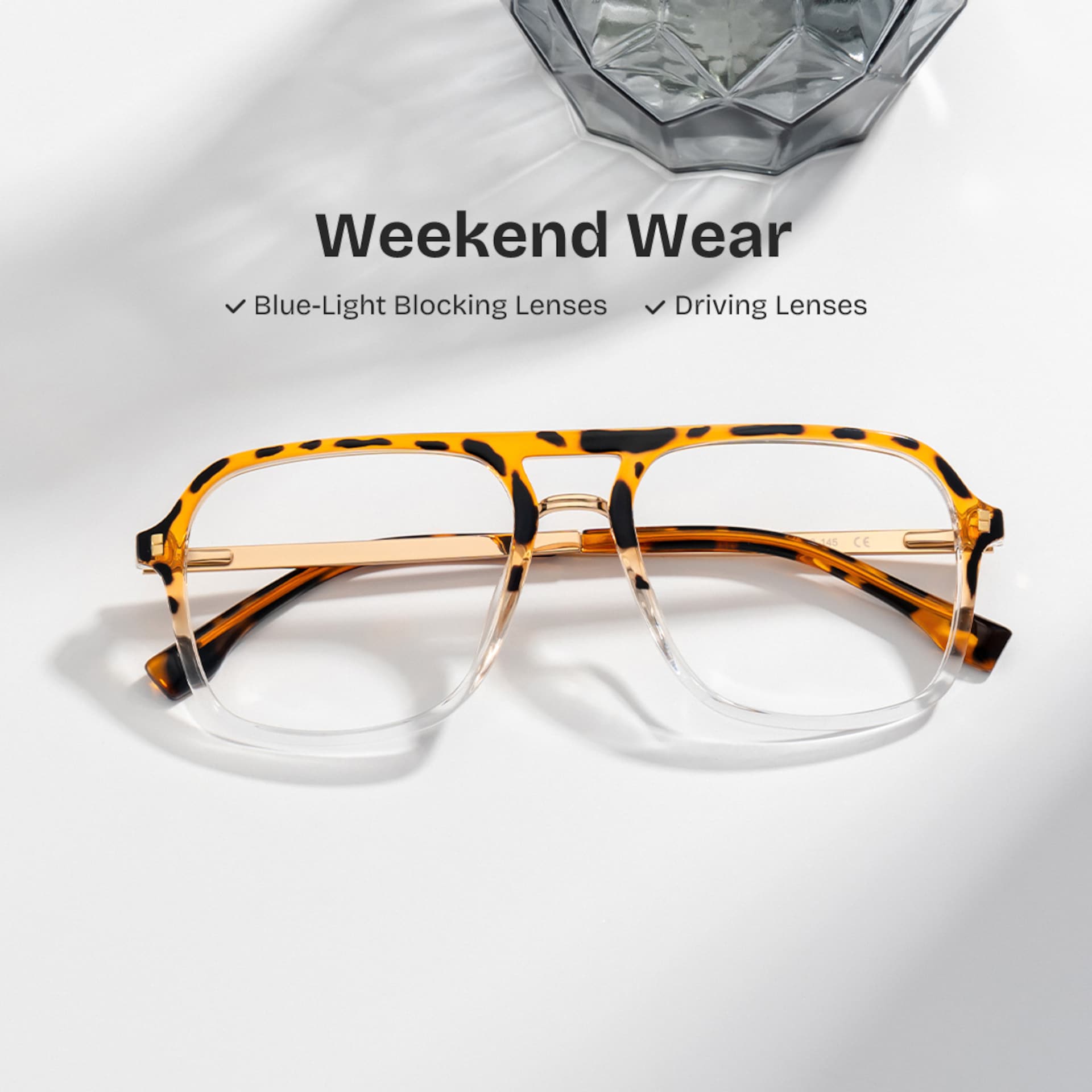 Aviator Kilworth Tortoise crystal Glasses deals -Zeelool Glasses0