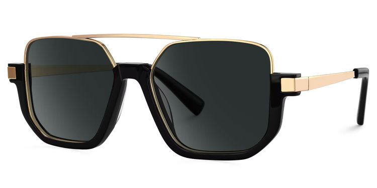 Oromiya Aviator Black Gold Glasses
