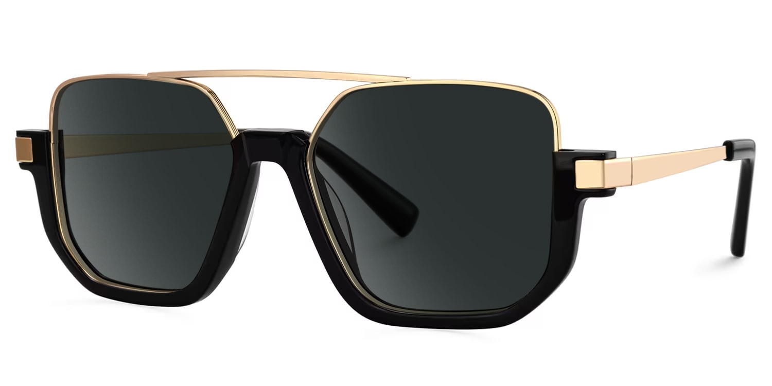 Oromiya Aviator Black Gold Glasses