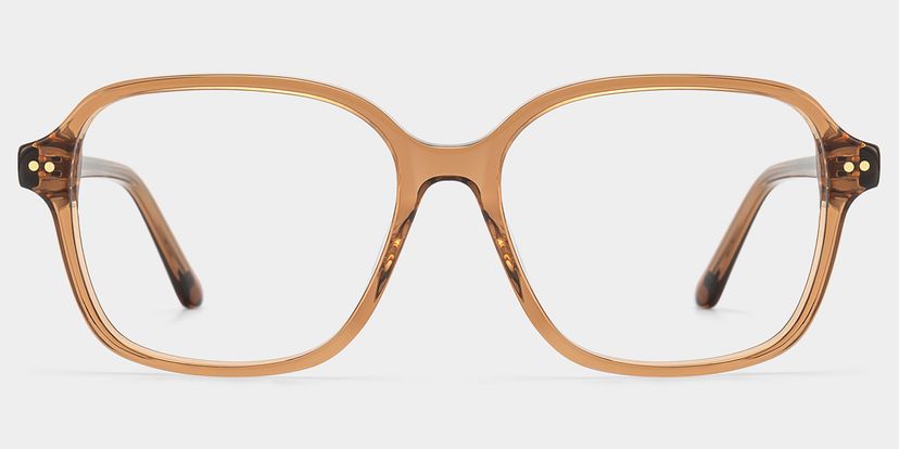Clementine Clear Brown Square Glasses