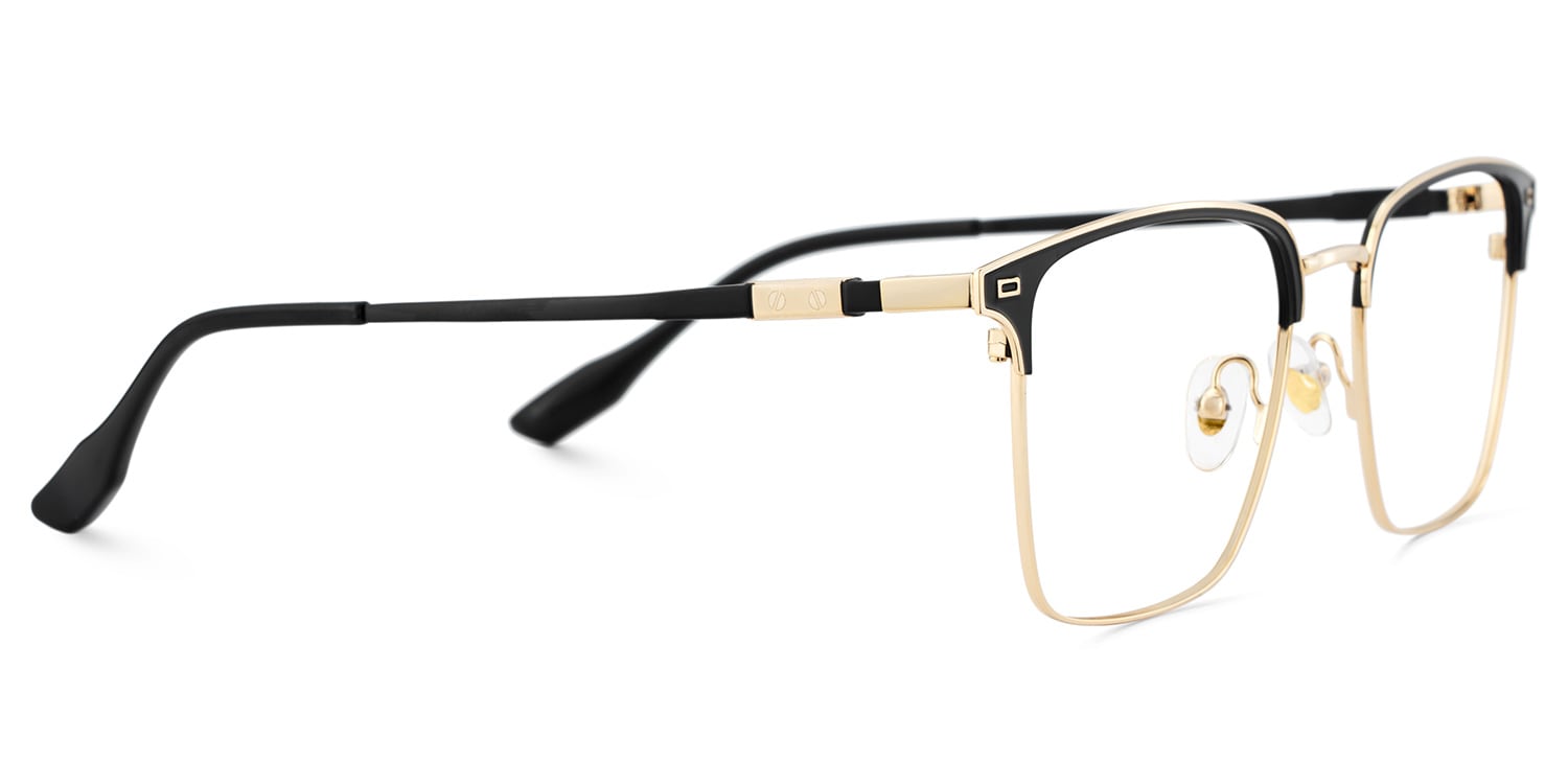 Dawson Browline Black Gold Glasses4