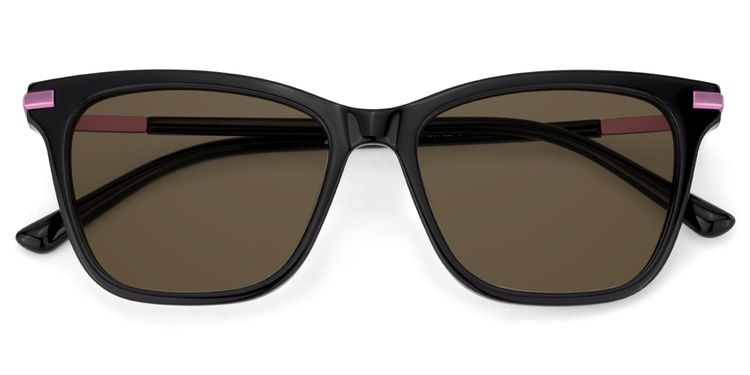 Eliot Rectangle Black Sunglasses