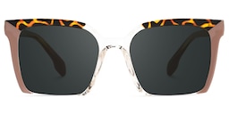 Misty Square Brown Glasses0