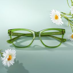 Vivienne Green Rectangle Glasses1