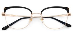 Beau Cat eye Black Gold Glasses2