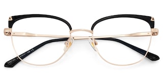 Beau Cat eye Black Gold Glasses2