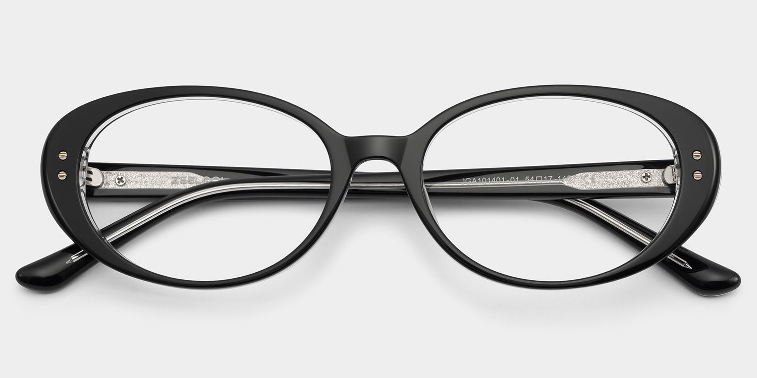 Gagle × Ovall 2LP (オリジナル) Black Oval Glasses #463621 | Zenni Optical
