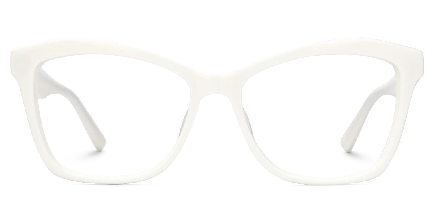 White Acetate Butterfly Eyeglasses- Angelee0