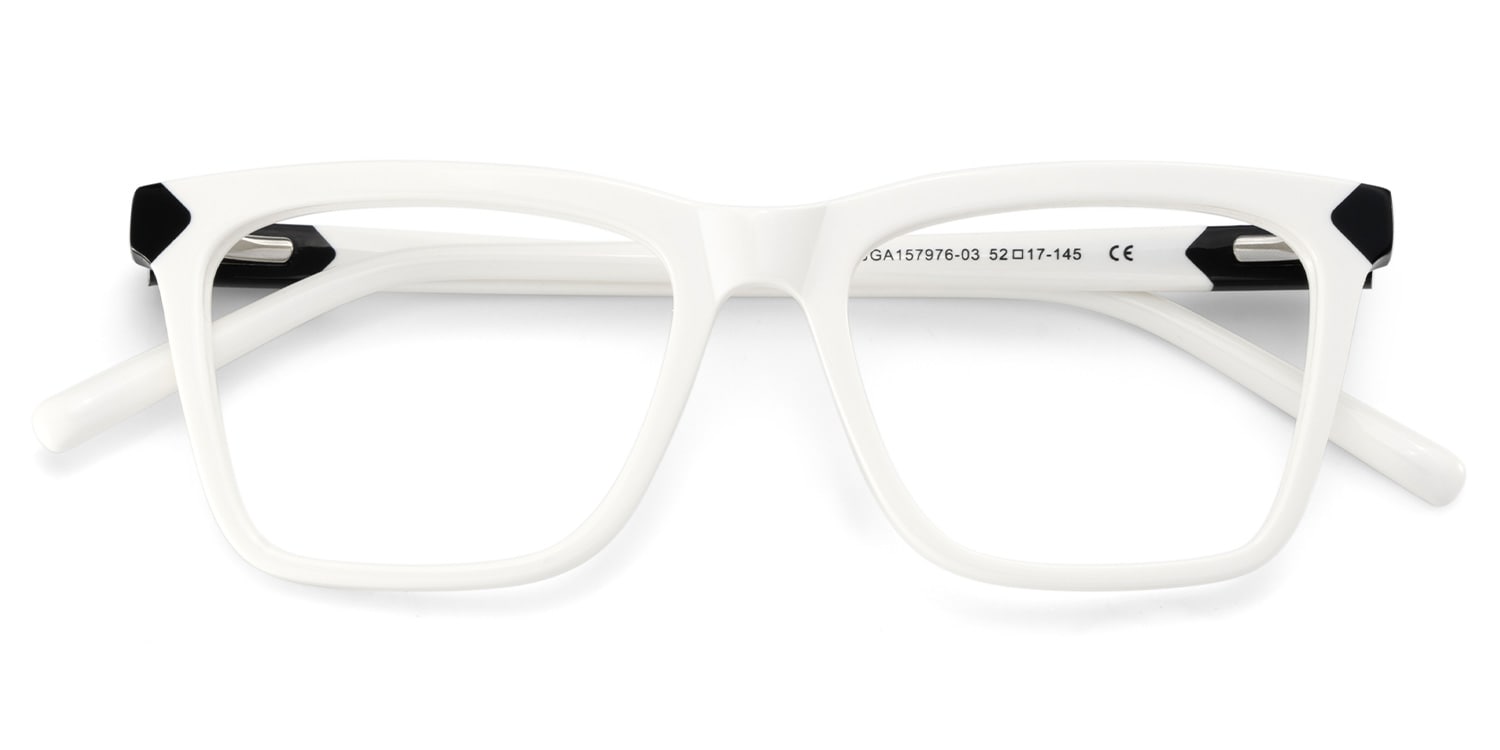 Denver Rectangle White Glasses2