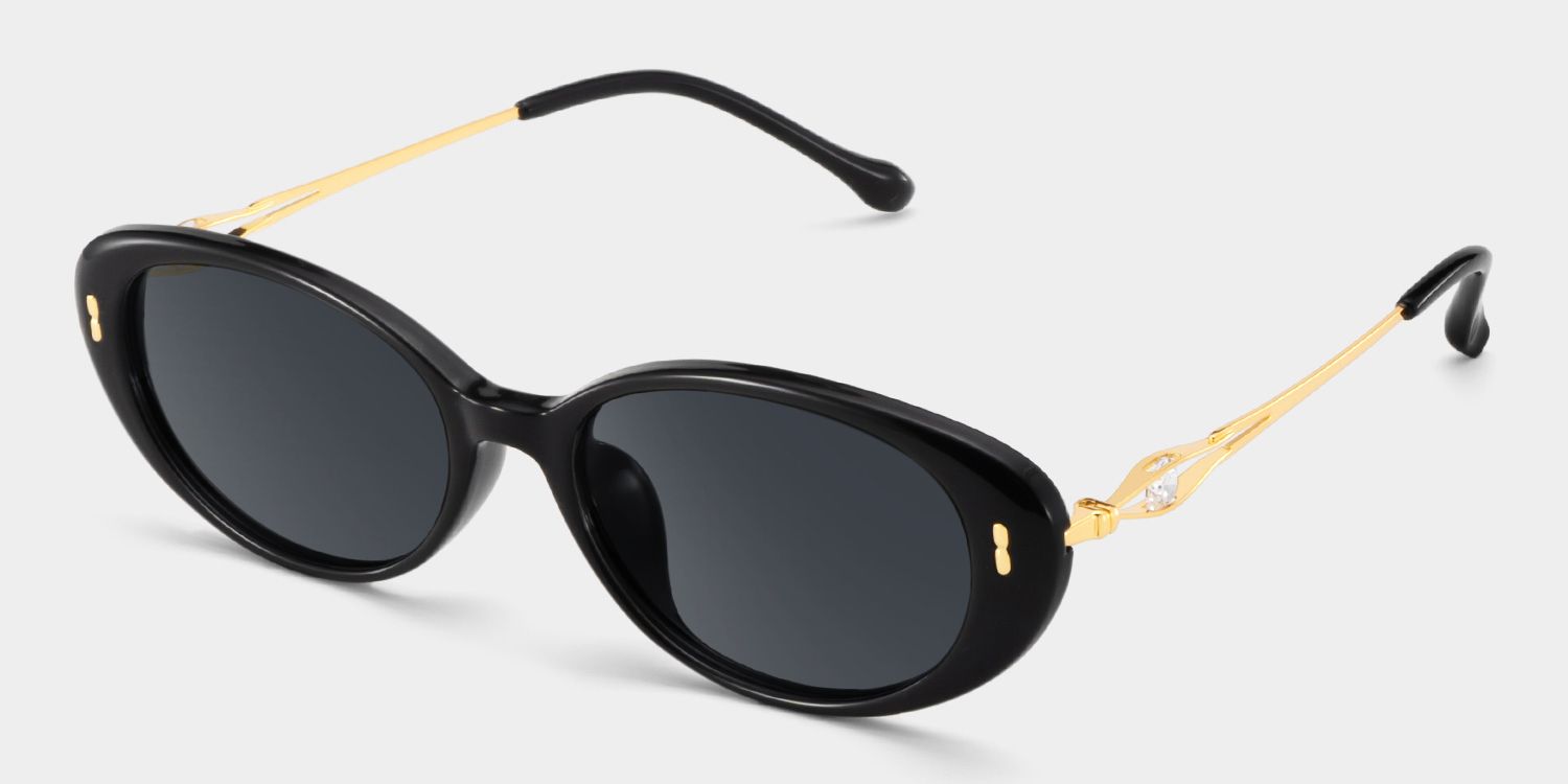 Blaire Oval Black Prescription Sunglasses | ZEELOOL