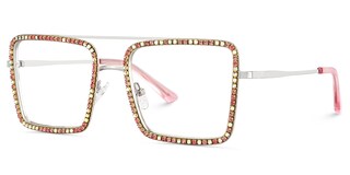 Diva Square Pink White Glasses3