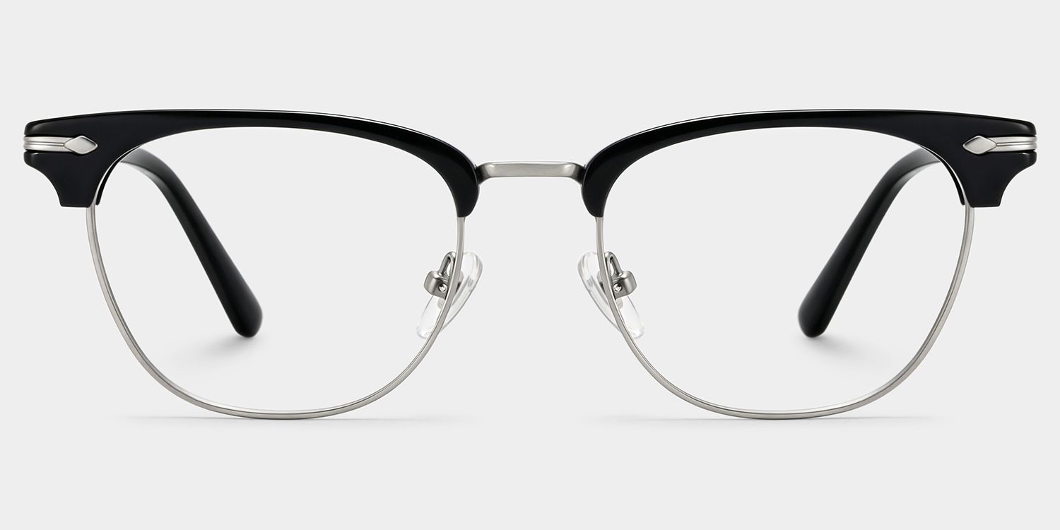 Capri Browline Black Frames Glasses for Men | ZEELOOL0