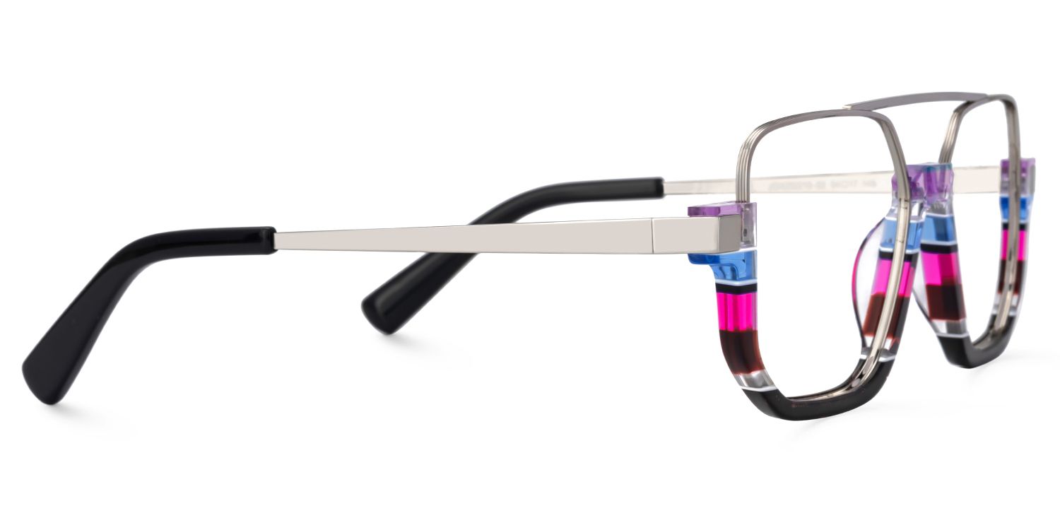 Multicolor Strip Aviator Spectacles Frames - Oromiya on Sale | Zeelool3