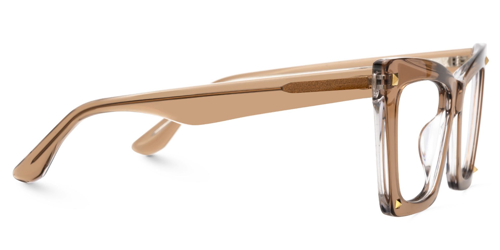 Goolsby Designer Eyeglasses in Rectangle Champagne Frame2