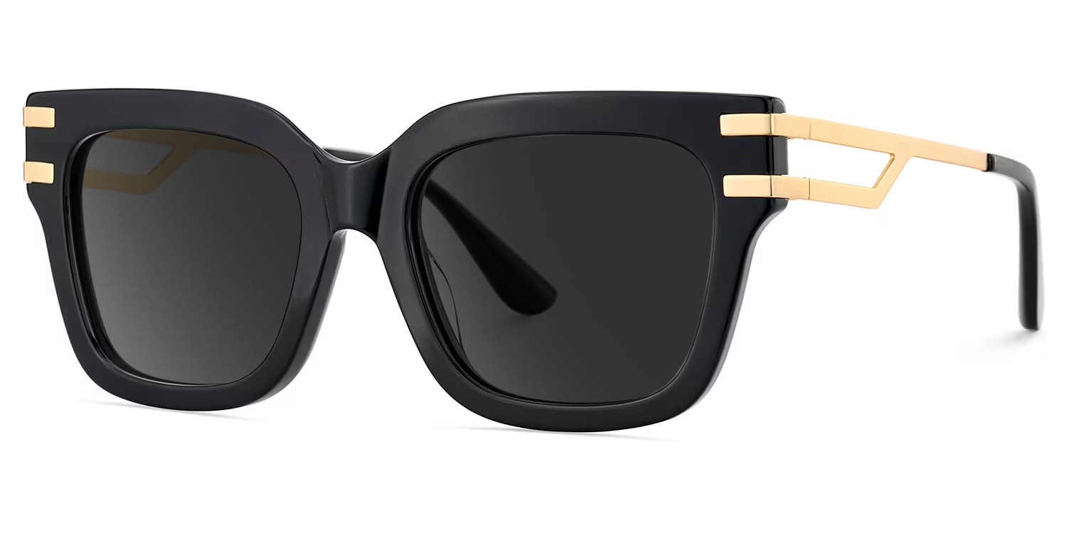 Lidia Square Black Sunglasses2