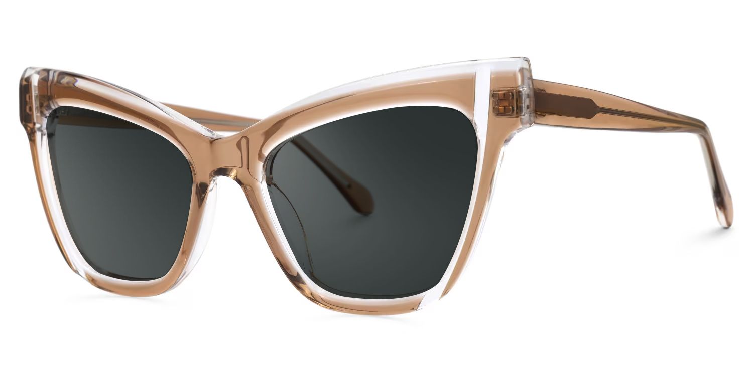 Saucie Light Brown Cat eye Frame Sunglasses | Zeelool1