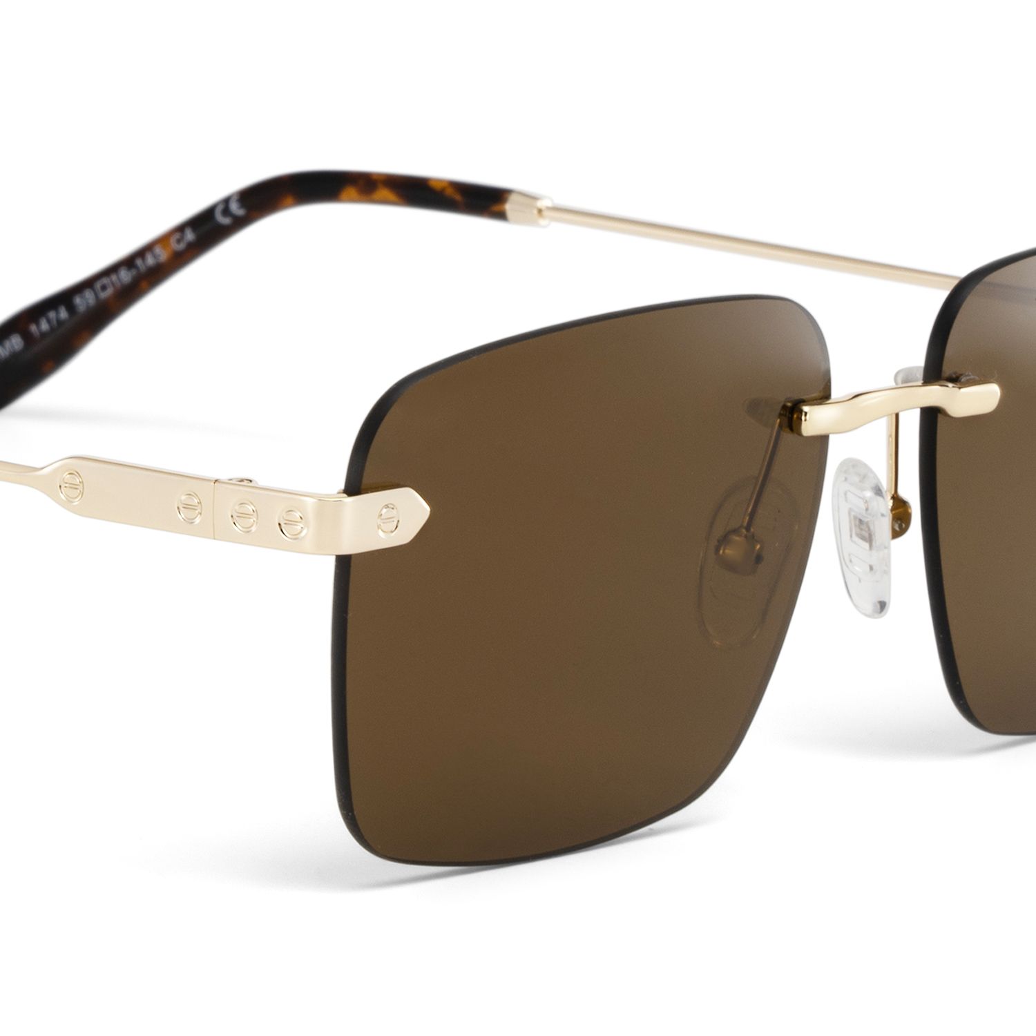 Rey Gold Rectangle Sunglasses Online | Zeelool4