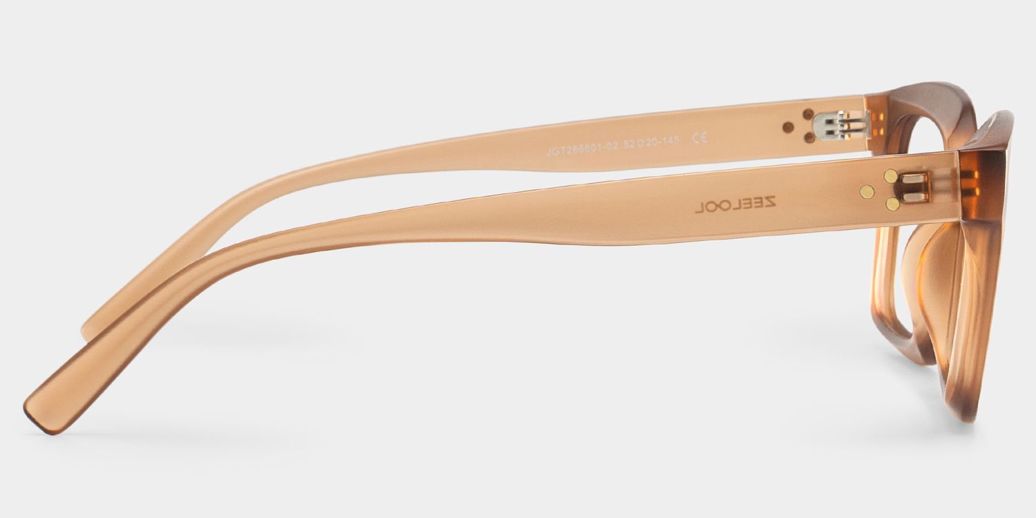 Marley Transparent Beige Rectangle Glasses for Ladies | ZEELOOL4