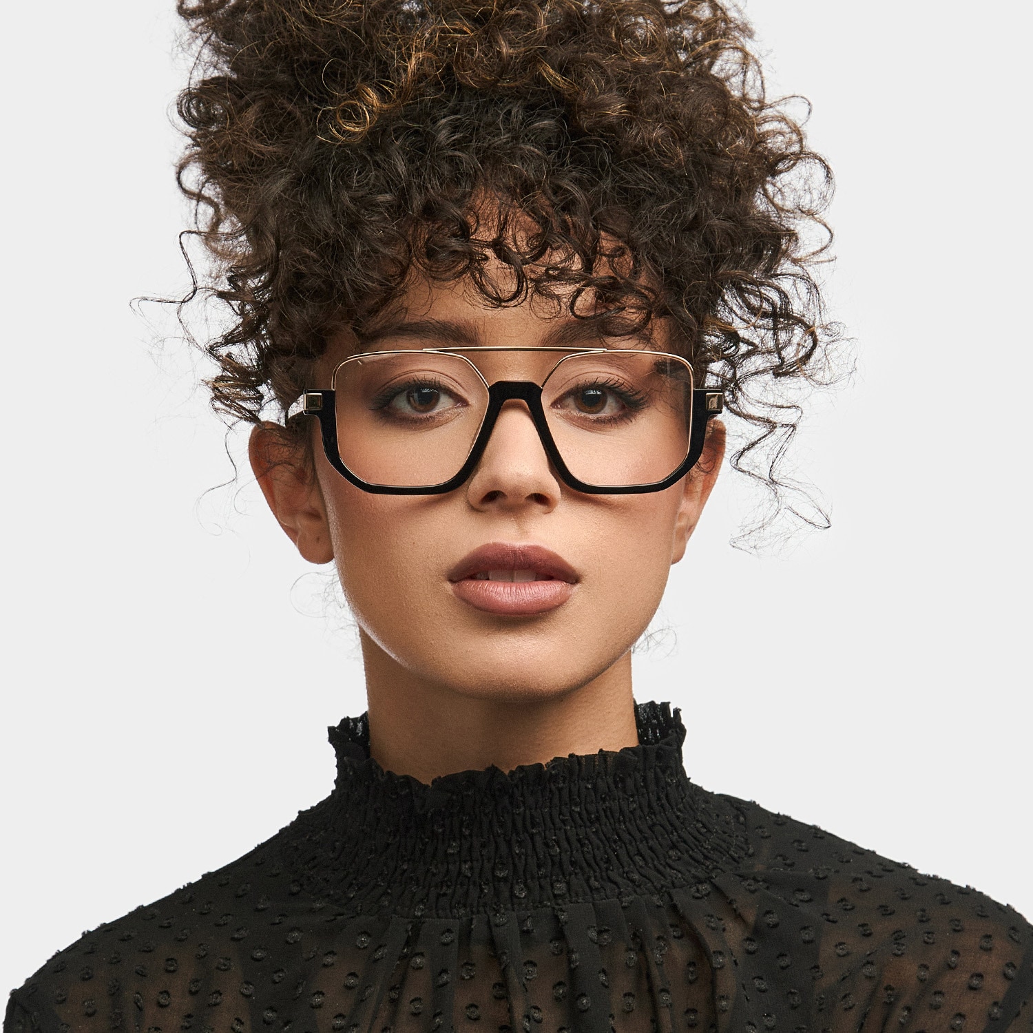 Oromiya Aviator Black Gold Glasses