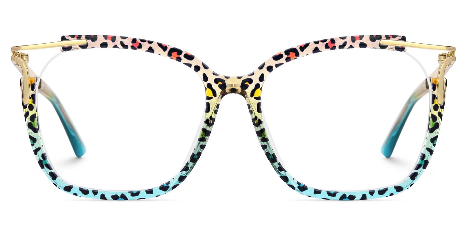 Spring hinges Sidibe Eyeglasses, Sidibe Blue leopard Glasses -Zeelool0