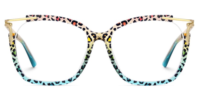Sidibe Square Blue Leopard Glasses