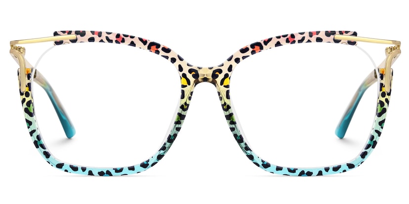 Sidibe Square Blue Leopard Glasses