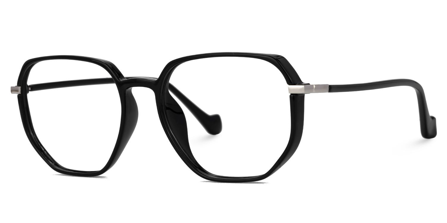 Maura Black Eyeglasses in Geometric Glasses Frame1