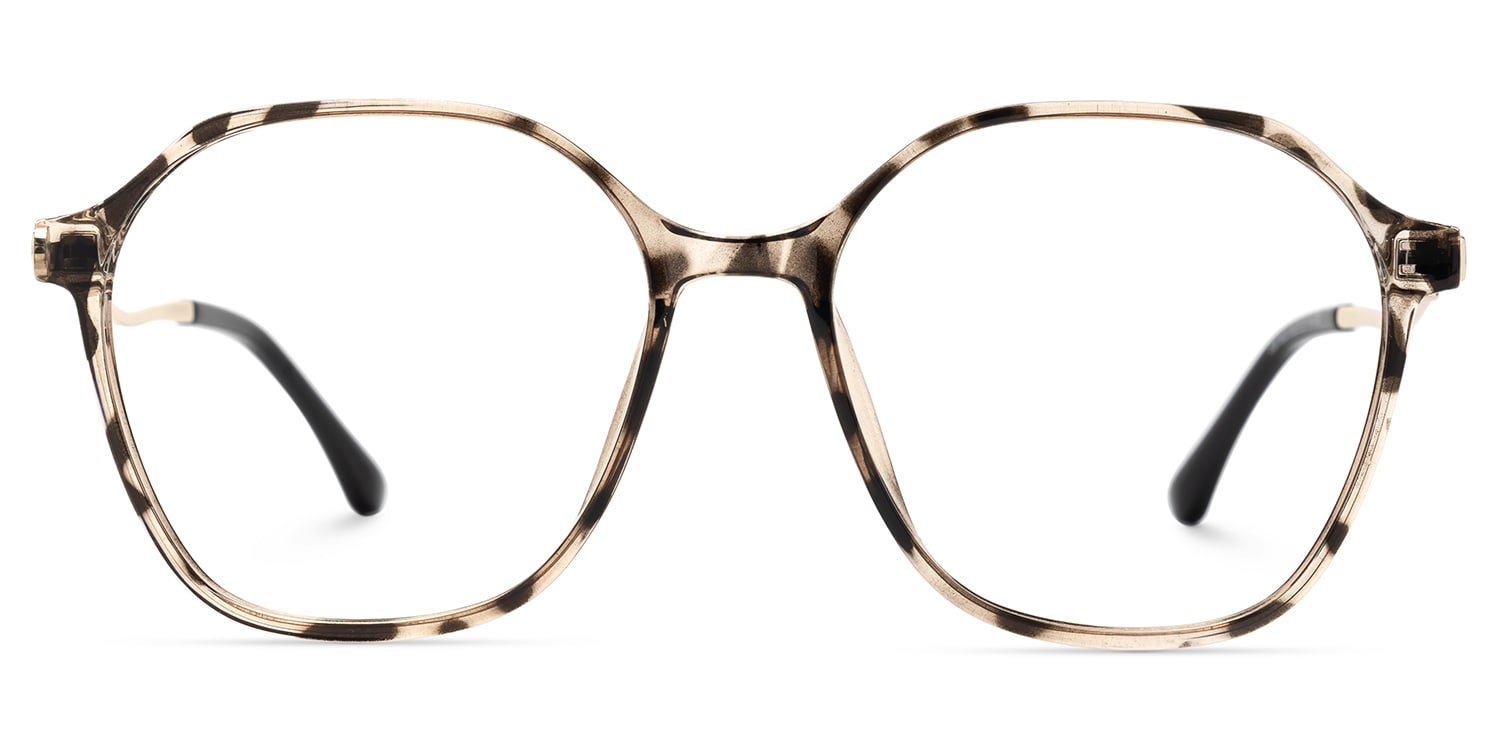 Lekesha thin Tortoiseshell Eyeglasses in Geometric Design | Zeelool