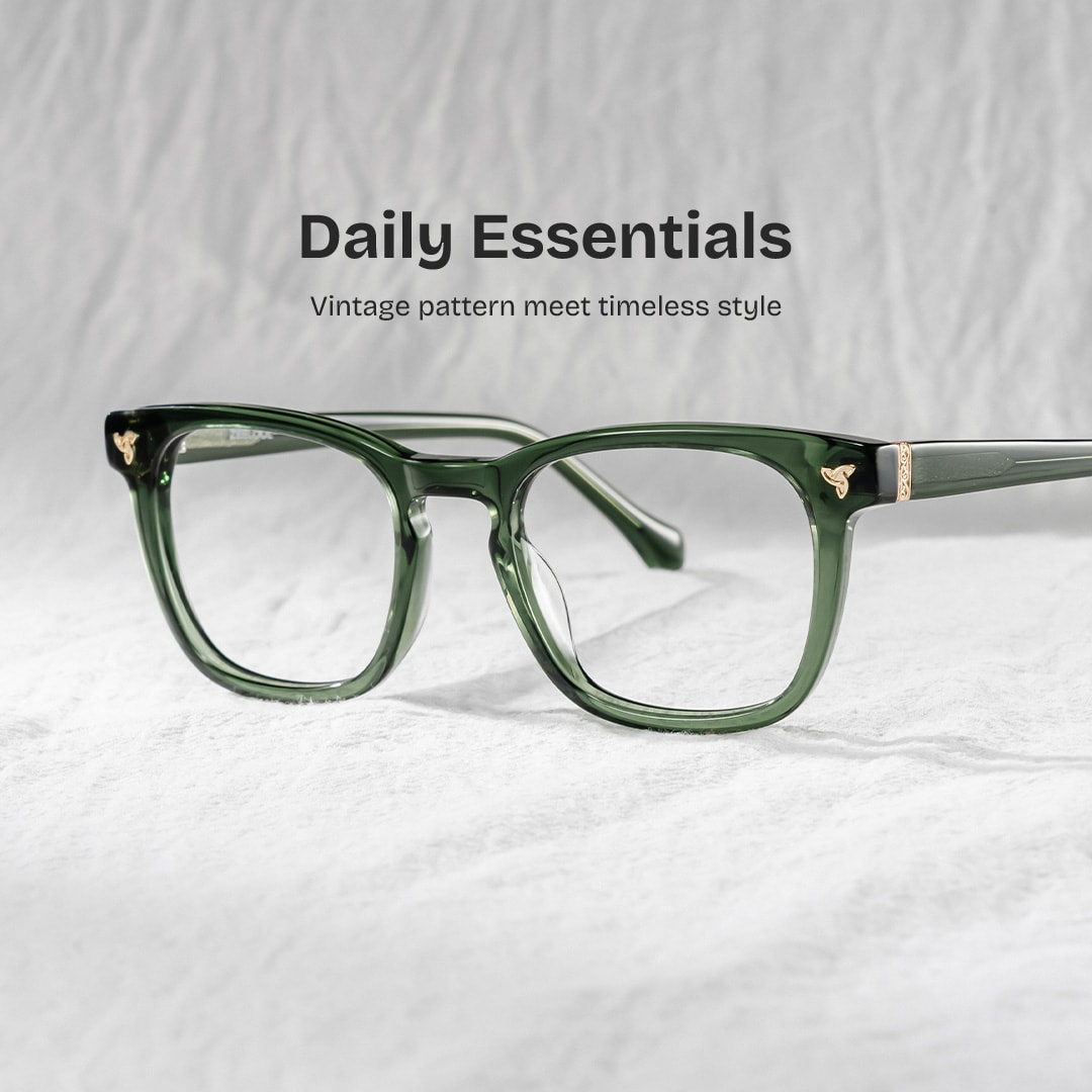 Heather Square Green Glasses