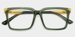Troy Rectangle Green Glasses2