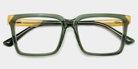 Troy Rectangle Green Glasses2