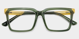 Troy Rectangle Green Glasses2
