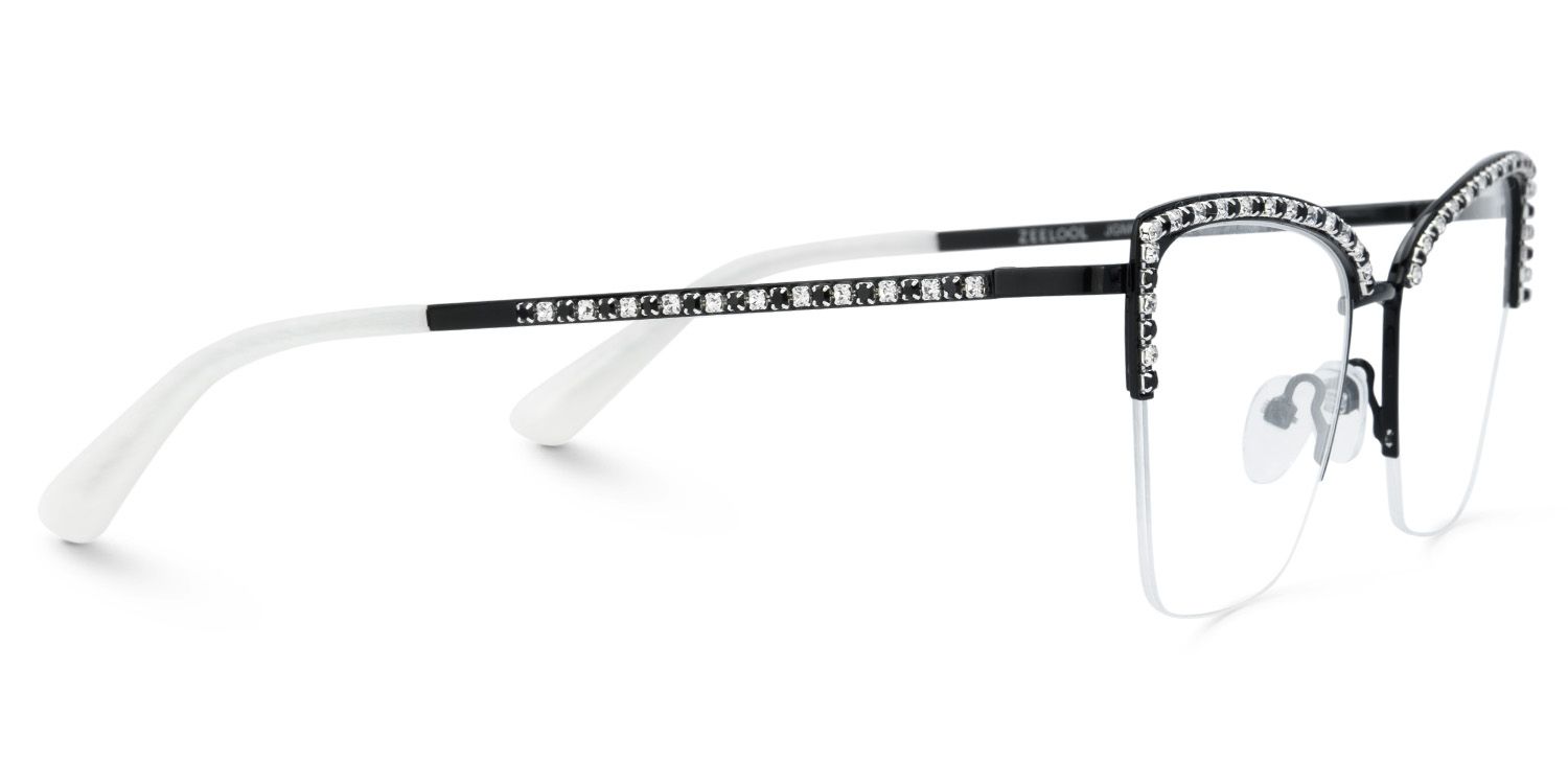 Half Rim Cat Eye Glasses With Rhinestones3
