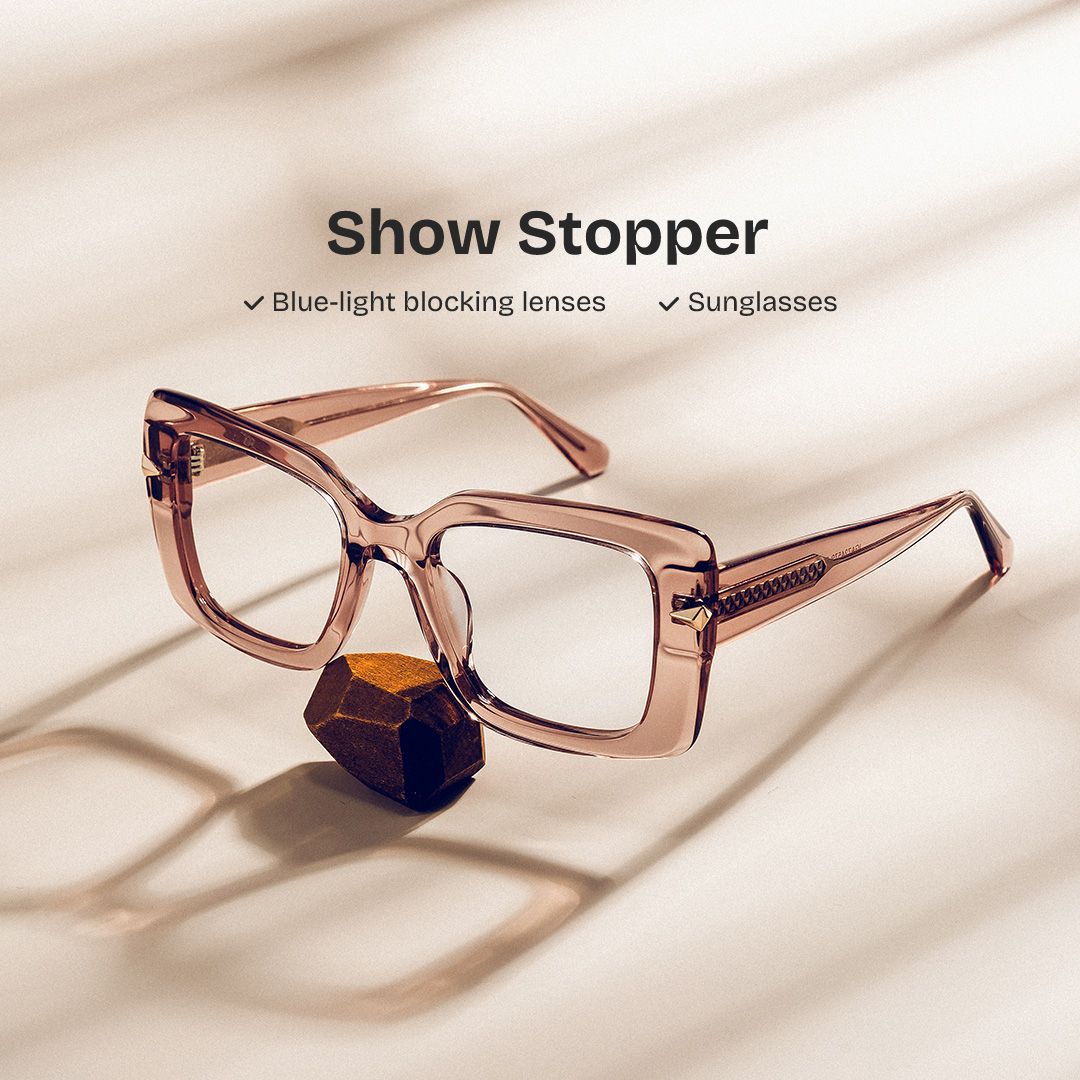 Neon Beige Frame Prescription Glasses with Square Shape | ZEELOOL0