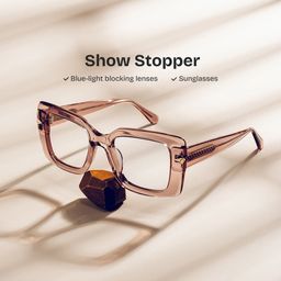 Neon Square Beige Glasses0