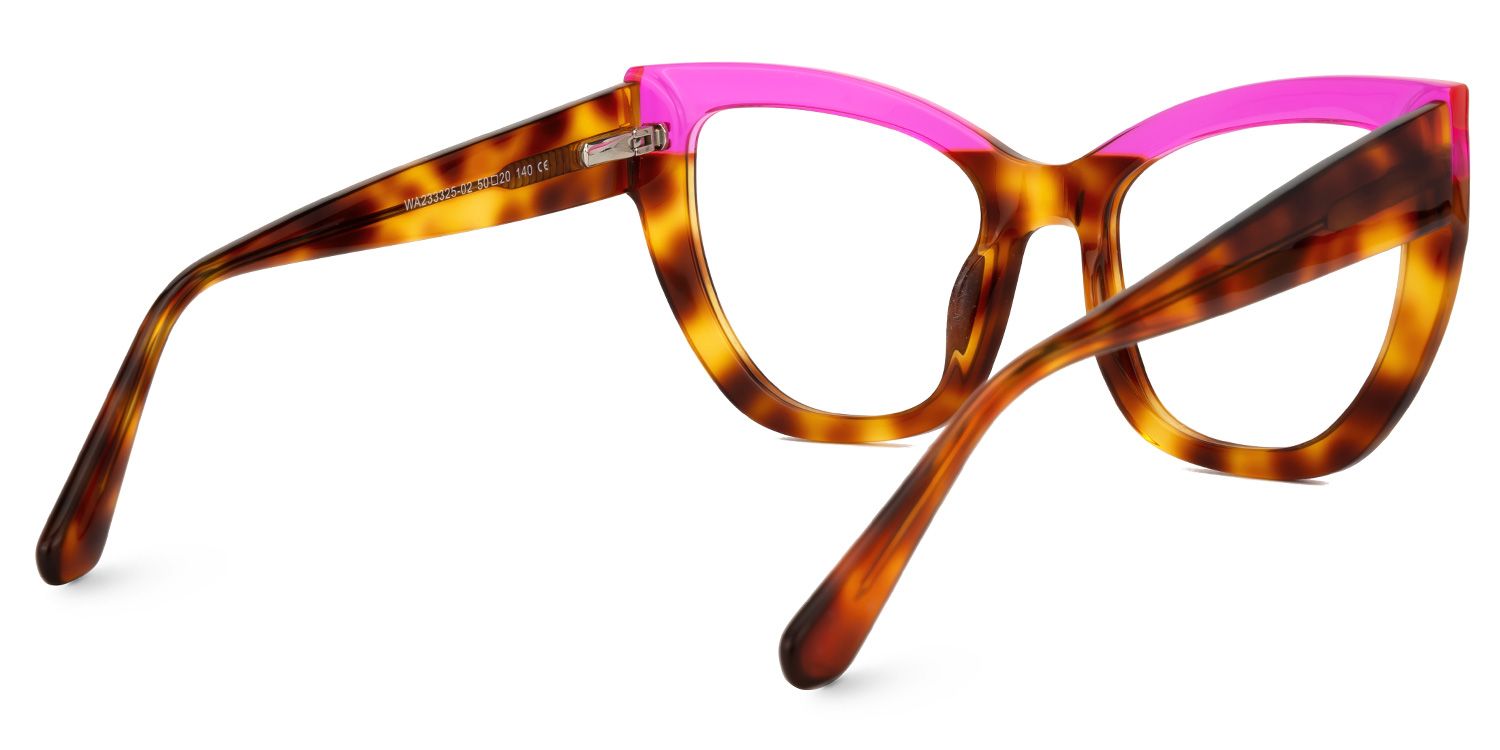 Shahdia Geometric Brown-Rose Red Frame Glasses | Zeelool3
