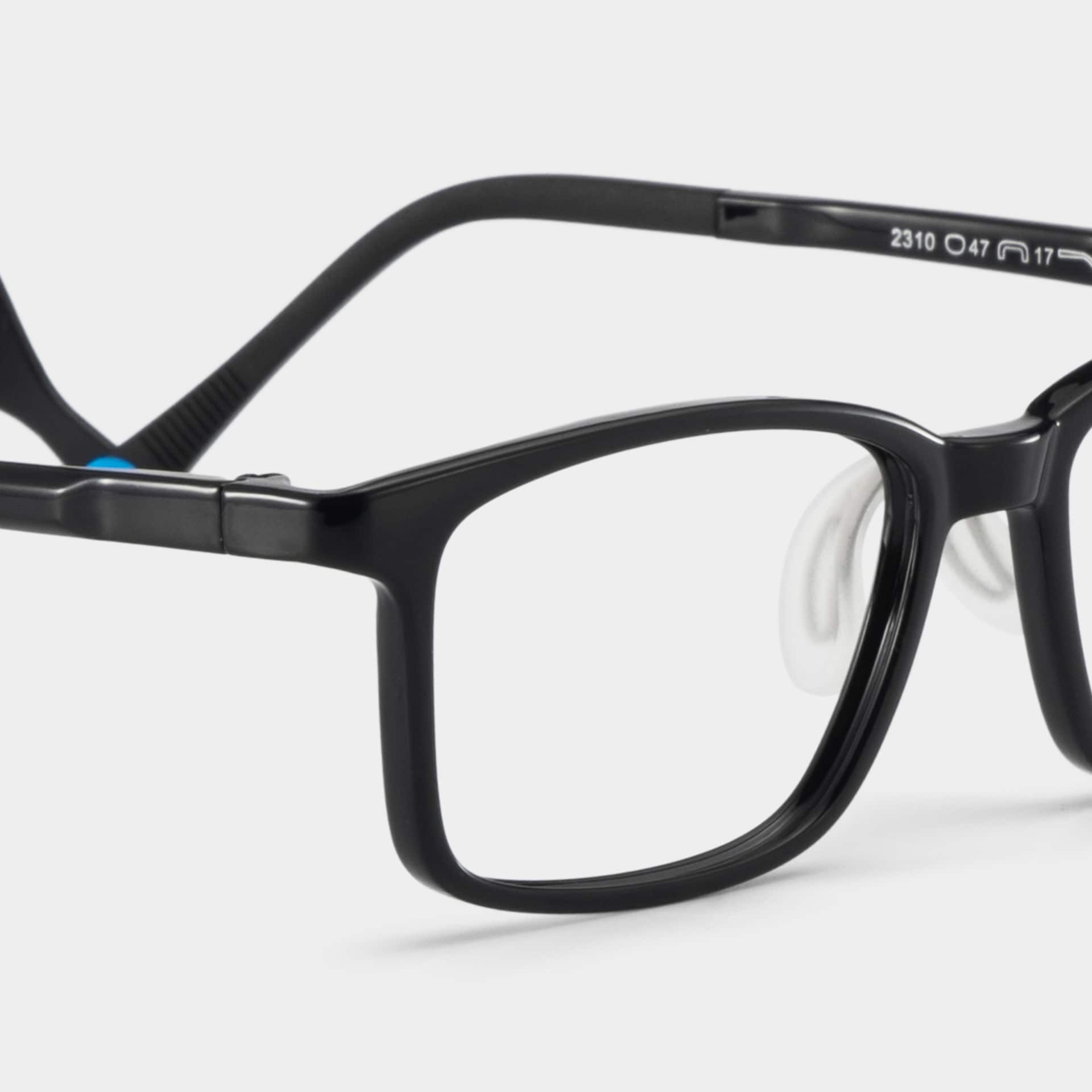 June Rectangle Black Frame Eyeglasses for Pre-tweens4