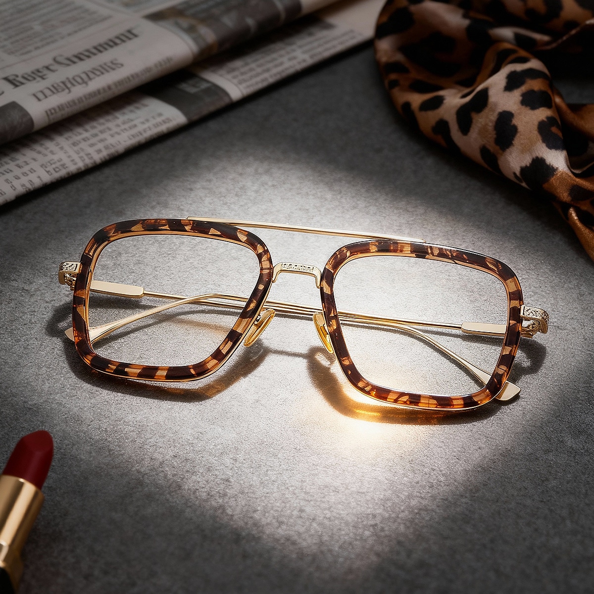 Gifford Rectangle Tortoise Frame Glasses | Zeelool