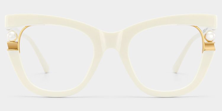 Pearl Cateye White Glasses