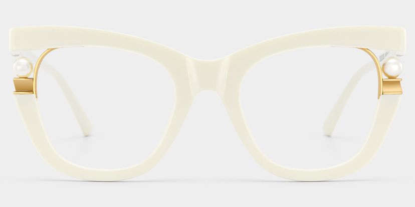 Pearl Cateye White Glasses