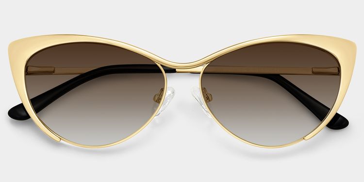 Ellen Cateye Gold Sunglasses