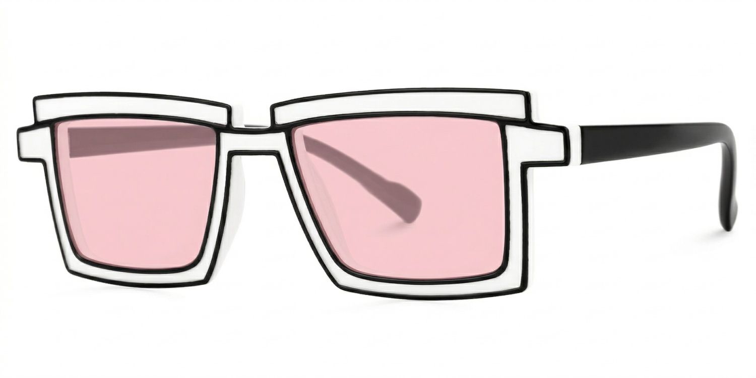 Zephyr Rectangle White Sunglasses for Women & Men | ZEELOOL1