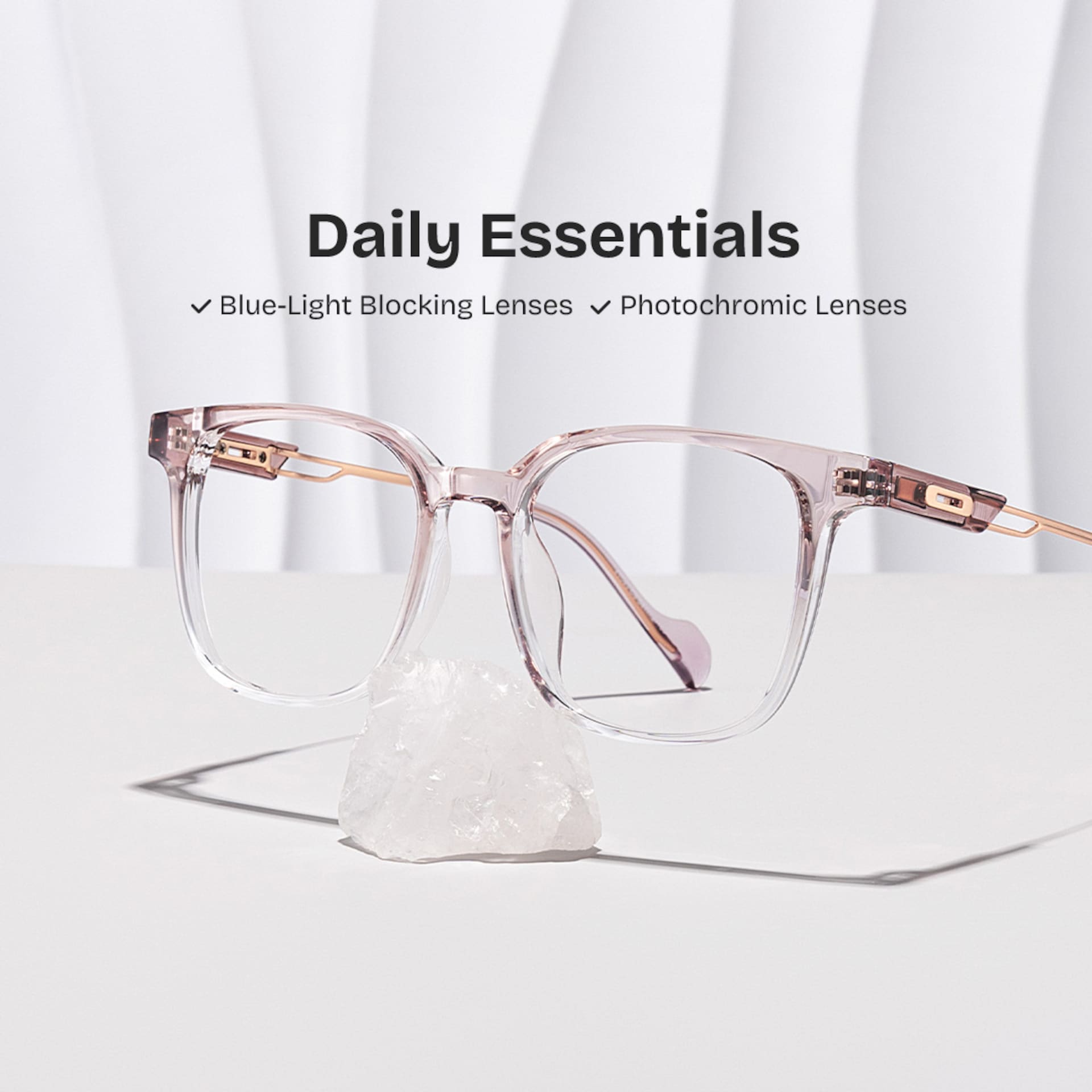 Chloe Pink Square Prescription Glasses | Zeelool0