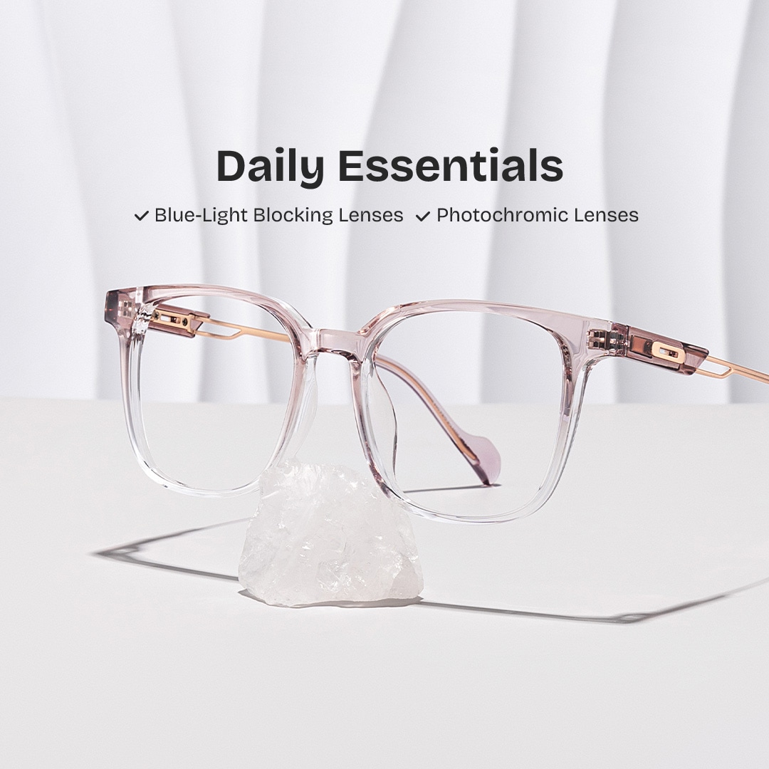 Chloe Square Pink Crystal Glasses