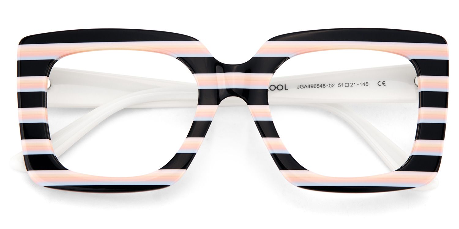 Dianna Rainbow Rectangle Thick Frame Glasses | Zeelool2