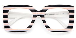 Dianna Rectangle Black Pink Glasses2
