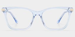Eliot Clear Blue Rectangle Glasses0